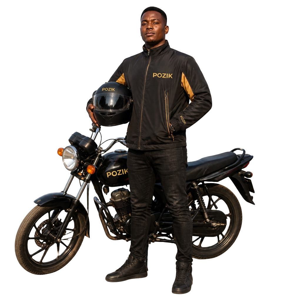 Pozik Logistics dispatch rider and delivery van in Port Harcourt