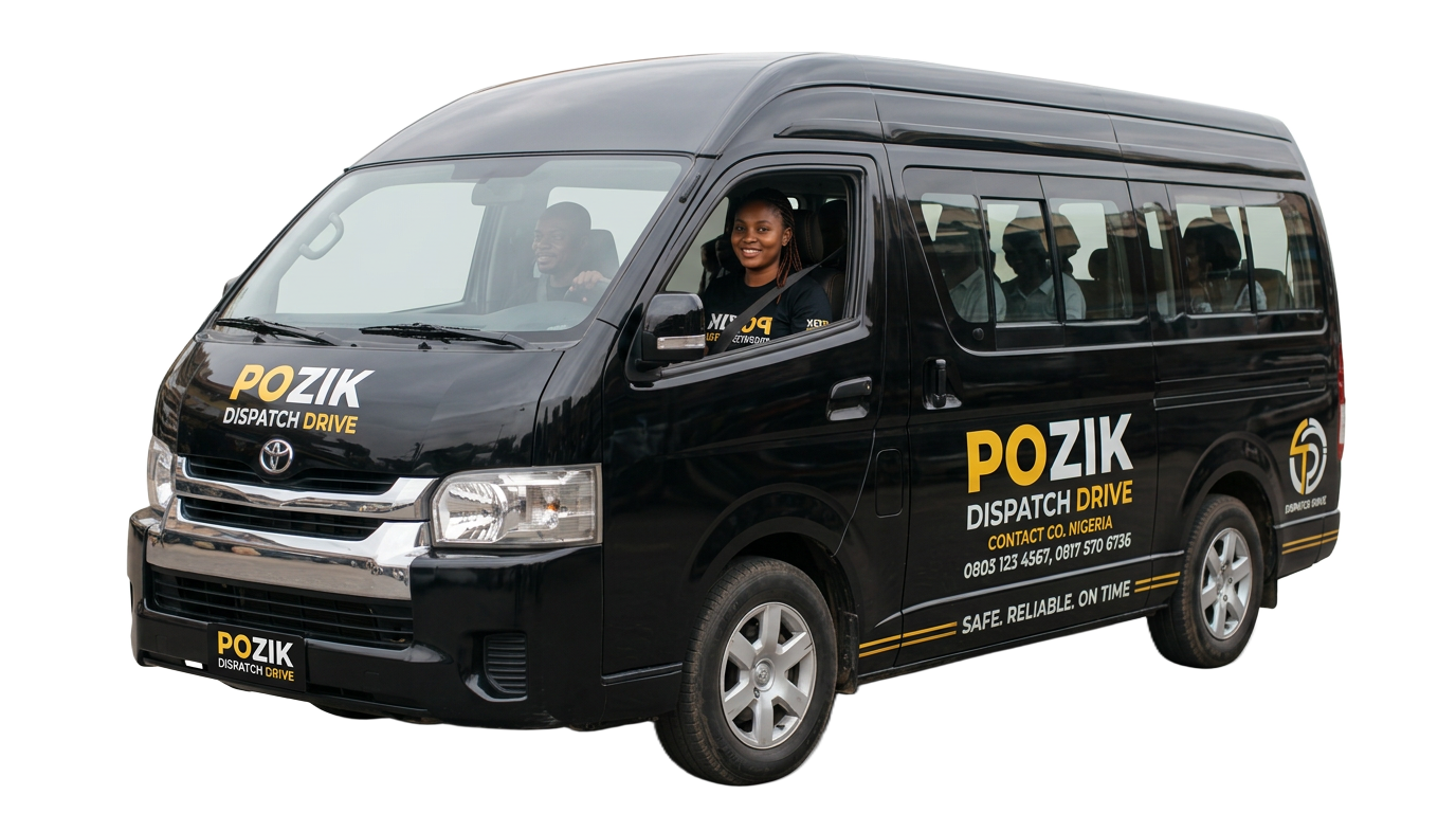 Pozik Logistics dispatch rider and delivery van in Port Harcourt
